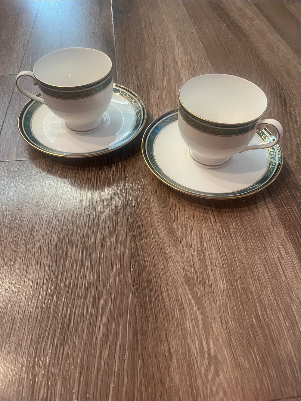 Vintage Mikasa Venetian Manor Porcelain Teacup and Saucer Set  - 2pc